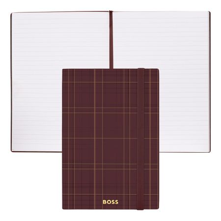 Notebook A5 Checkered Burgundy Lined