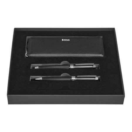 Set HUGO BOSS Black (ballpoint pen, fountain pen & case)