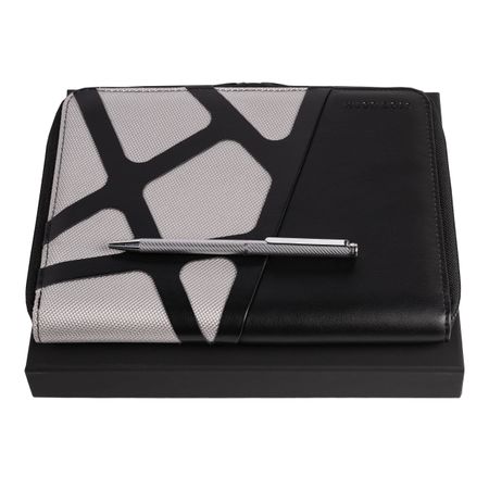 Set HUGO BOSS Chrome (ballpoint pen & conference folder A5)