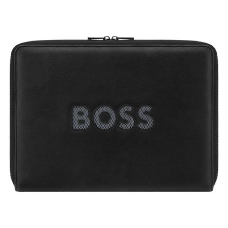 Conference folder zip A4 Boss Cut Out Black & Grey