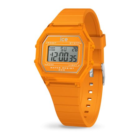 ICE digit retro-Neon orange-Clear-Small