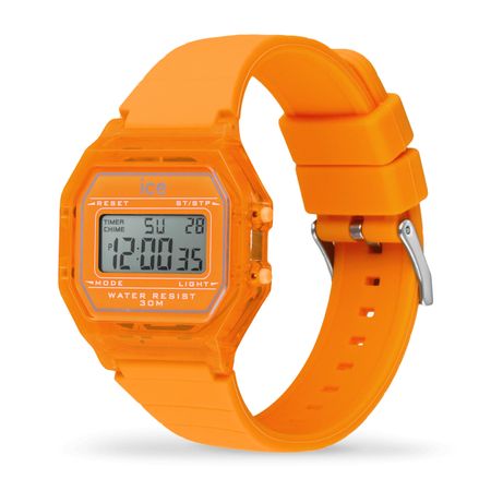 ICE digit retro-Neon orange-Clear-Small