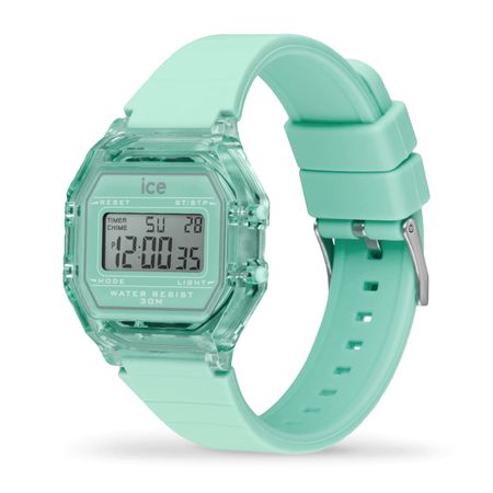 ICE digit retro-Azure blue-Clear-Small