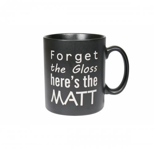 Custom Mugs Earthenware Cambridge - Matt Black