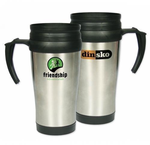 Branded Thermal Mugs With Handle - 400ml Stainless Steel