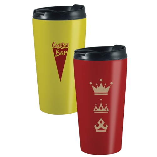 Promotional Stainless Steel 450ml Insulated Lidded Coffee Cup Rio Grande Colour Coated